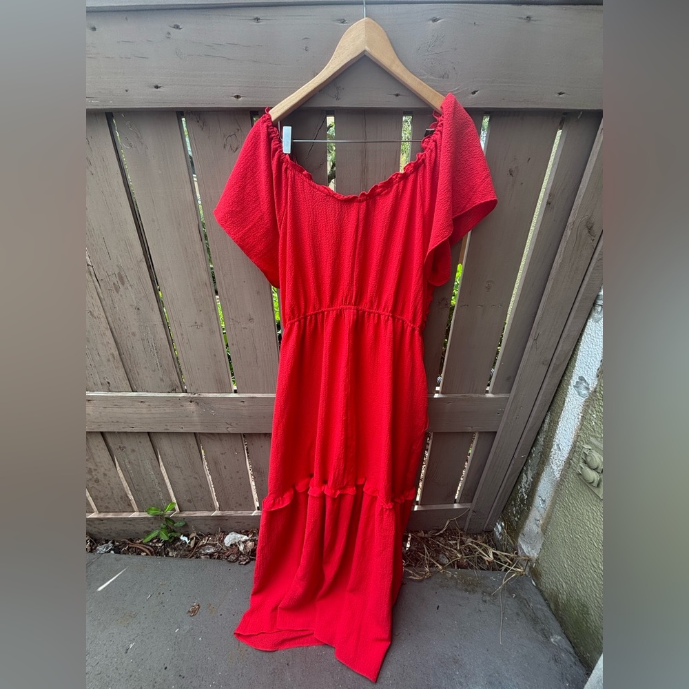 🎉NWT🎉 Red Ruffled Maxi Dress - Picture 12 of 16